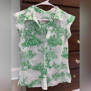 Vintage patterned short sleeve Lily blouse